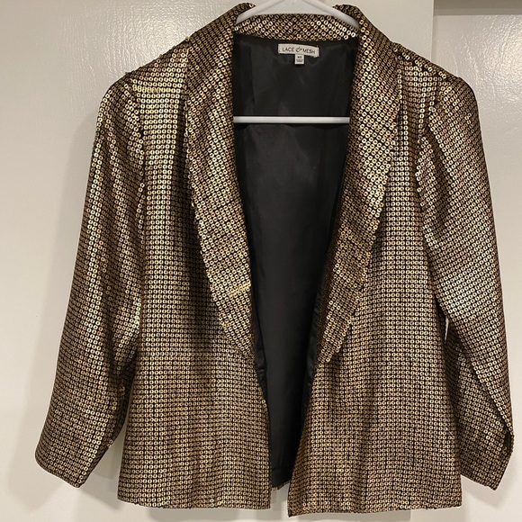 Gold sequin blazer - Picture 2 of 4